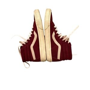 Classic High-Top Women's Sneakers in Burgundy with Ivory Stripe